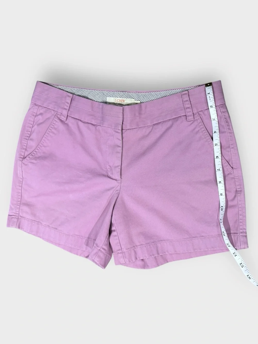 J. Crew Lilac Pink ‘City Fit’ Chino Shorts size 8 Medium 4” Preppy Girlie